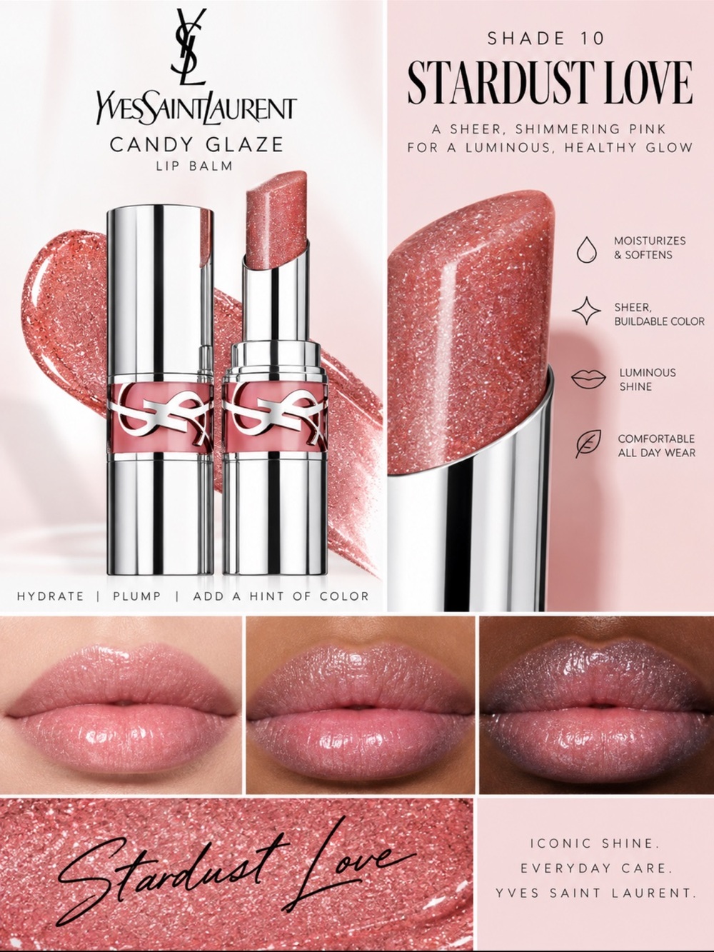 YSL Stardust Love 10 ROUGE VOLUPTÉ LOVESHINE LIPSTICK